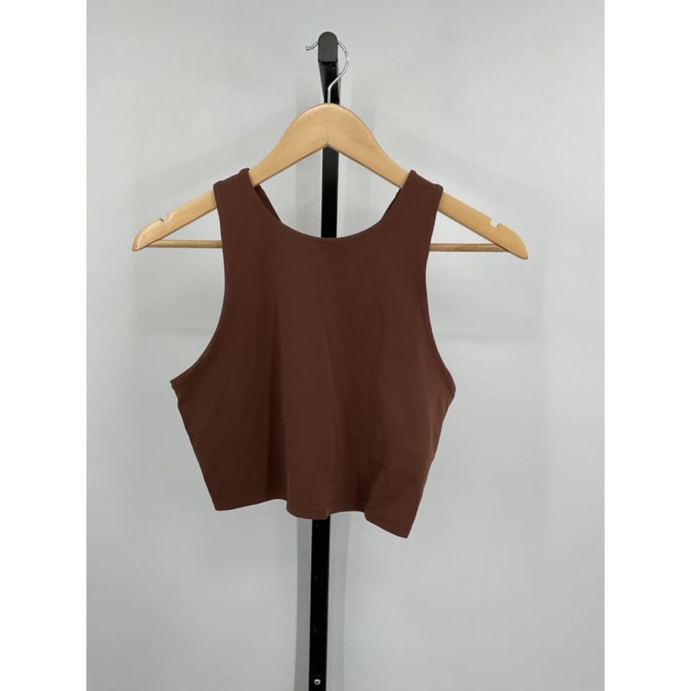 Quince Women's Ultra-Form High-Neck Cropped Tank Brown M